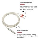Universal NTC Sensor | Stainless Steel Probe with Insulated Pin Terminals-3