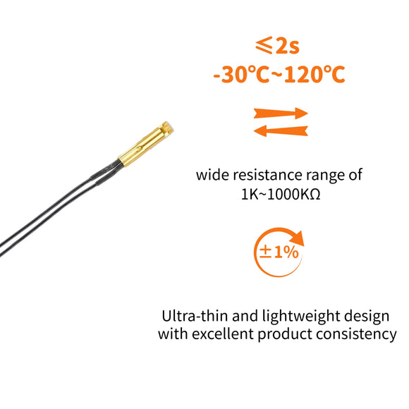 Thin-Film NTC Thermistor Sensor | Ultra-Thin & Flexible with Wire