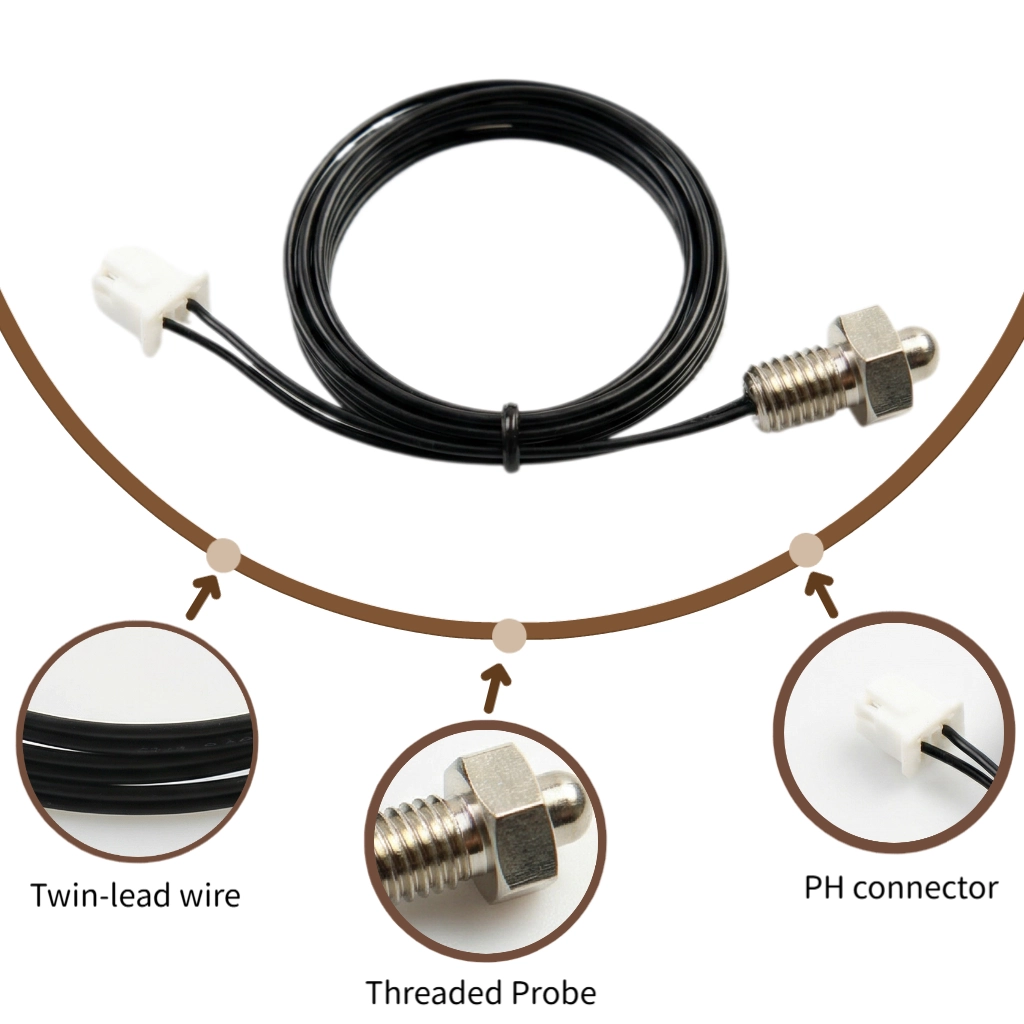 Coffee Machine NTC Sensor | SUS304 Threaded Probe (Food Grade) | Aroyatech